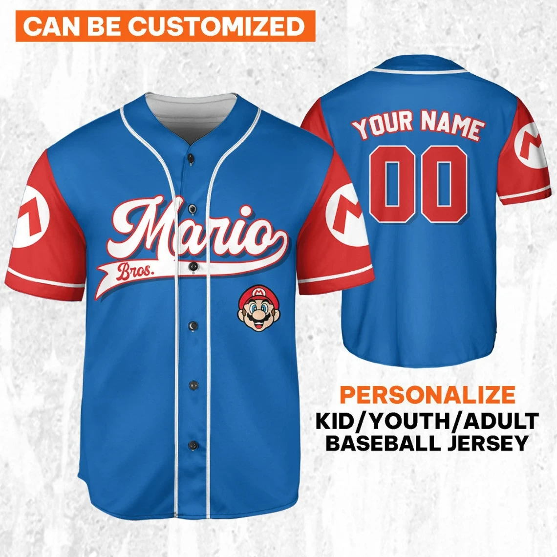 Custom Mario Bros Baseball Jersey New Season For Men Women And Kid