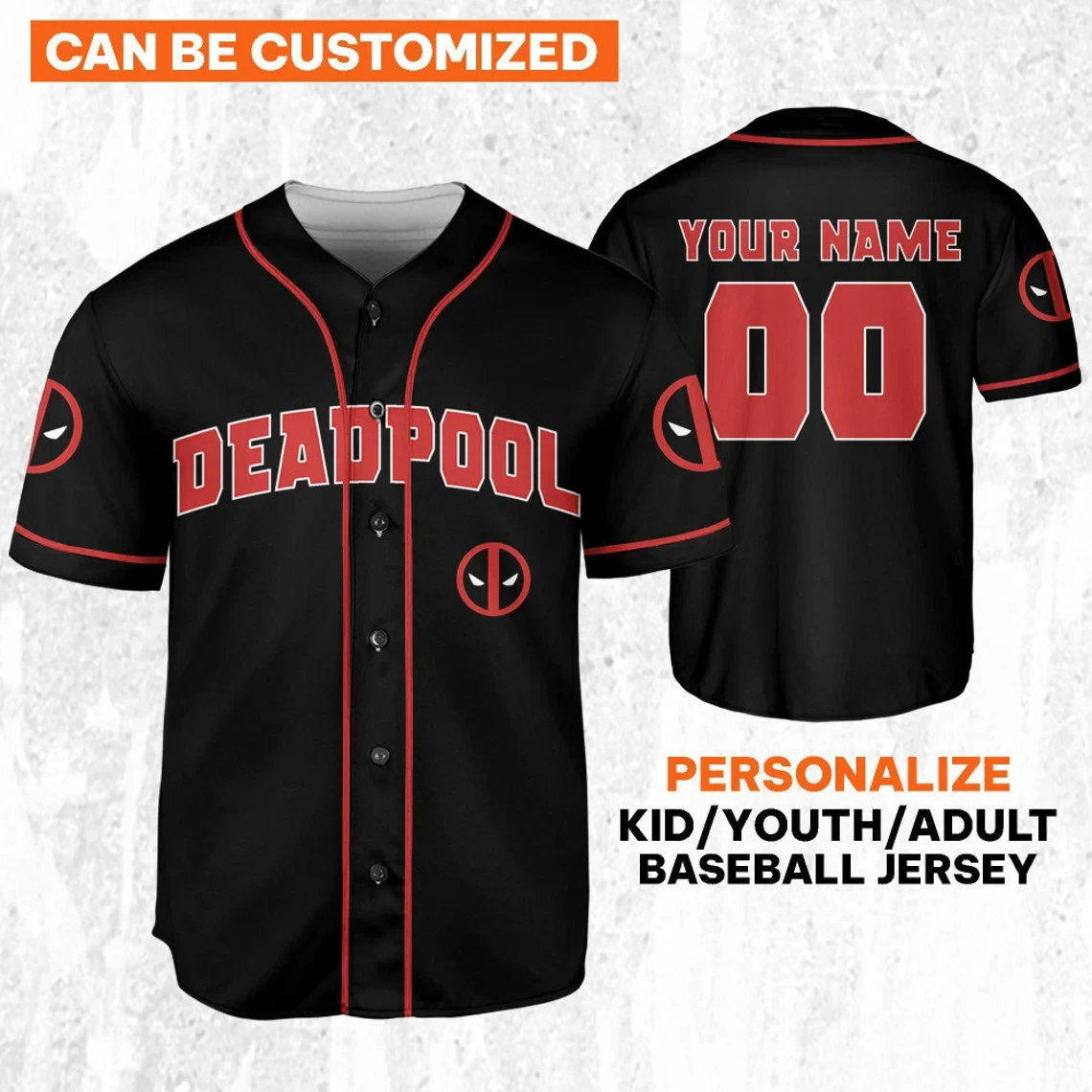 Custom Deadpool Baseball Jersey New Season For Men Women And Kid