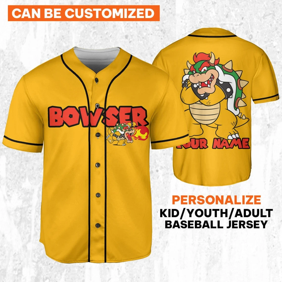 Custom Bowser Baseball Jersey New Season For Men Women And Kid