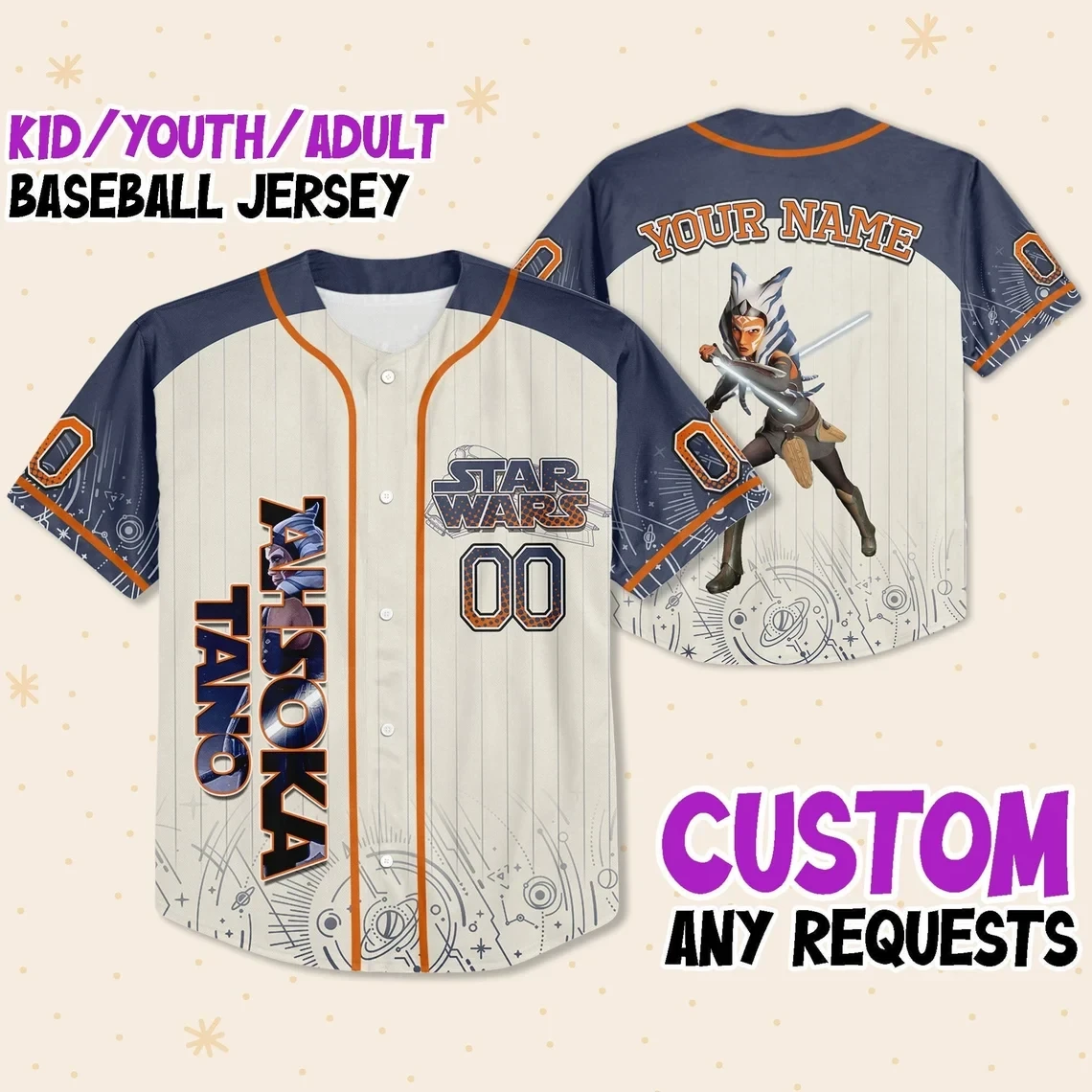 Custom Star Wars Baseball Jersey New Season For Men Women And Kid