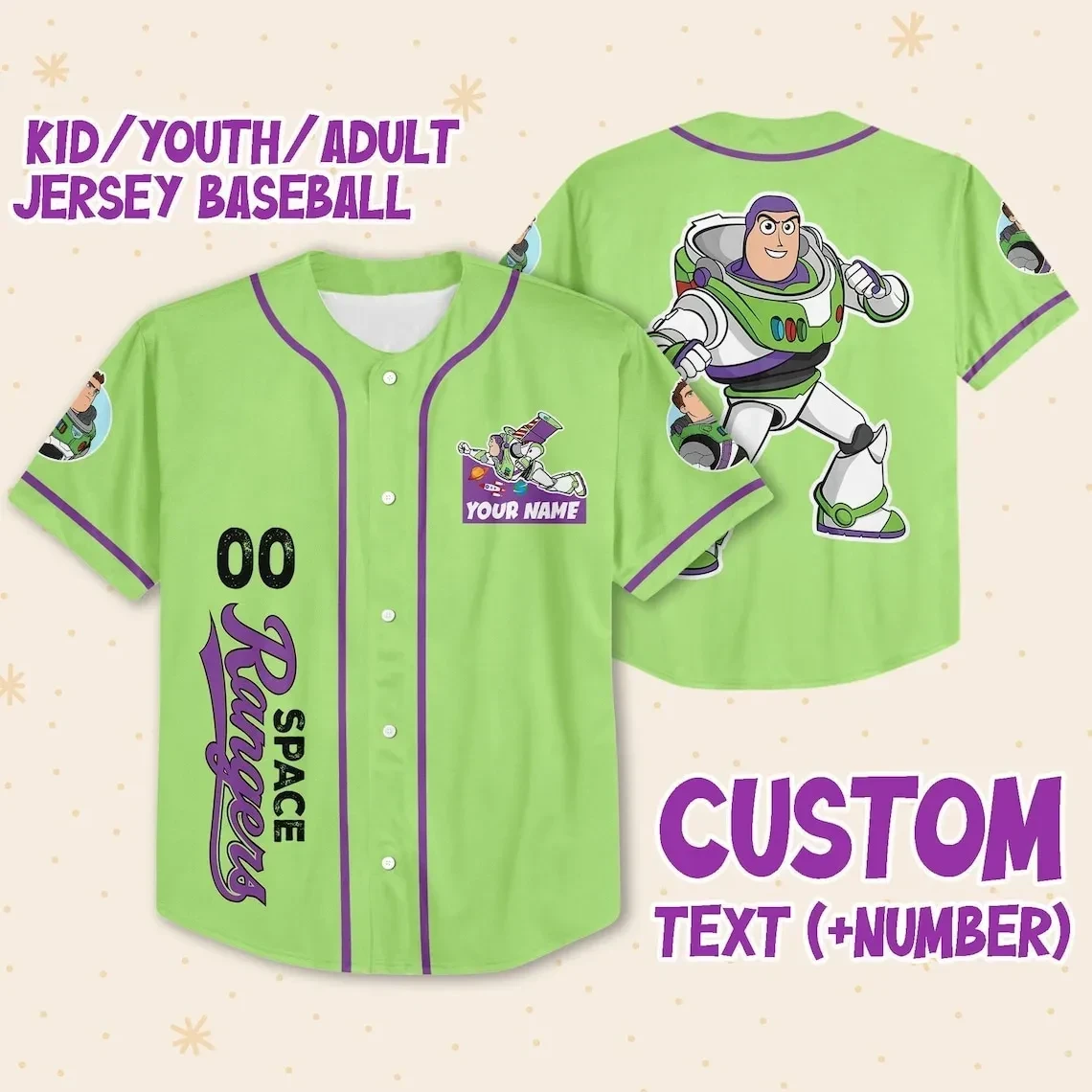 Customizable Space Ranger Baseball Jersey