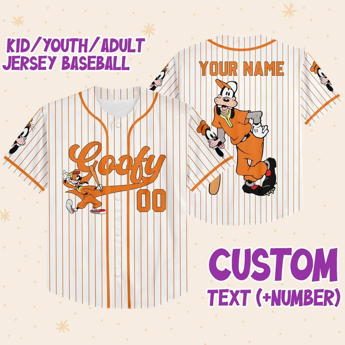 Custom Goofy Baseball Jersey New Season For Men Women And Kid