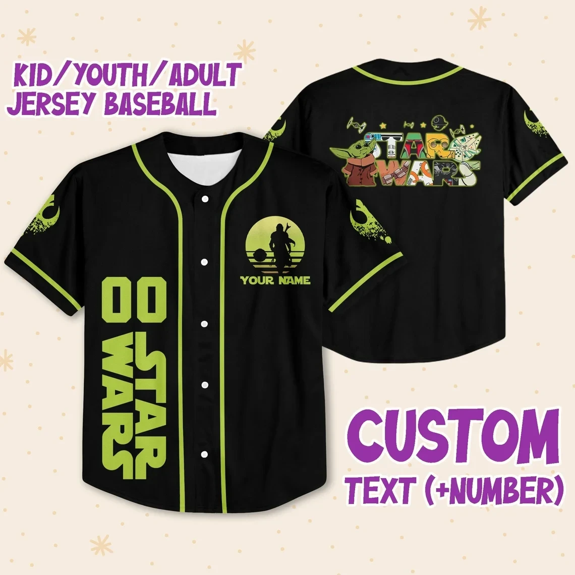 Custom Star Wars Baseball Jersey New Season For Men Women And Kid