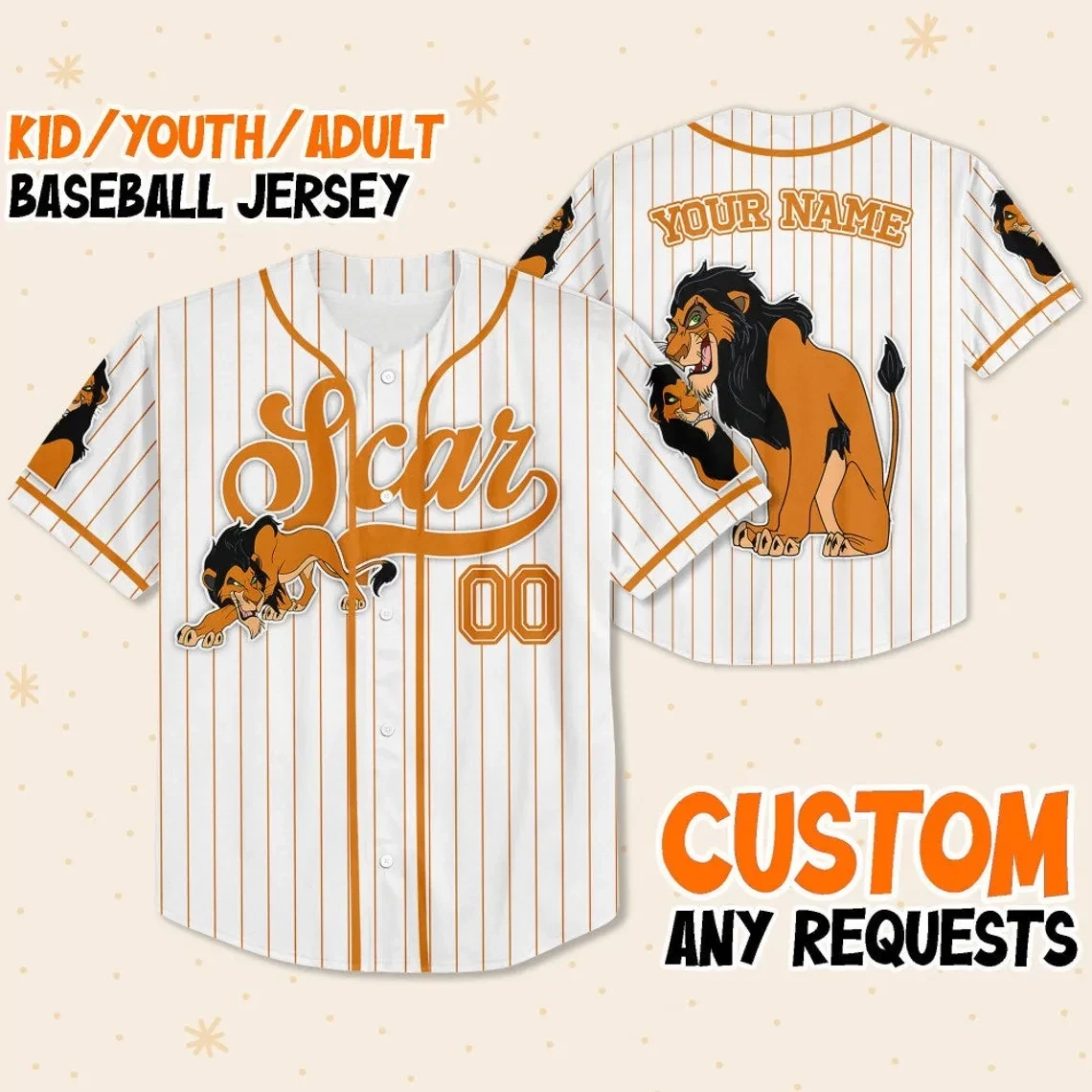 Custom Name Lion Baseball Jersey New Season For Men Women And Kid