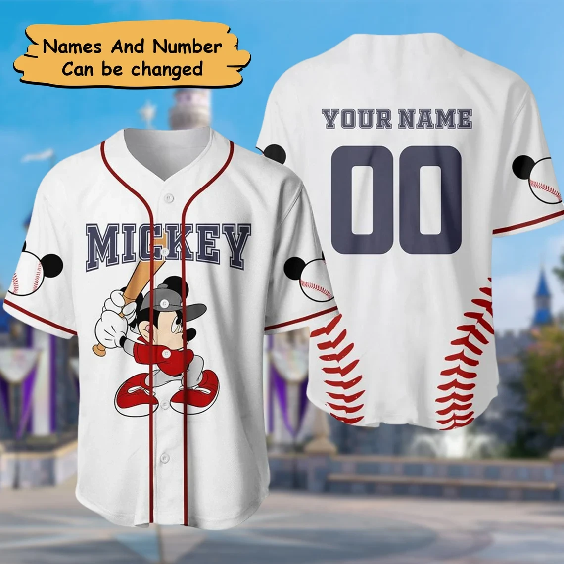 Customizable Mickey Baseball Jersey New Season For Men Women And Kid