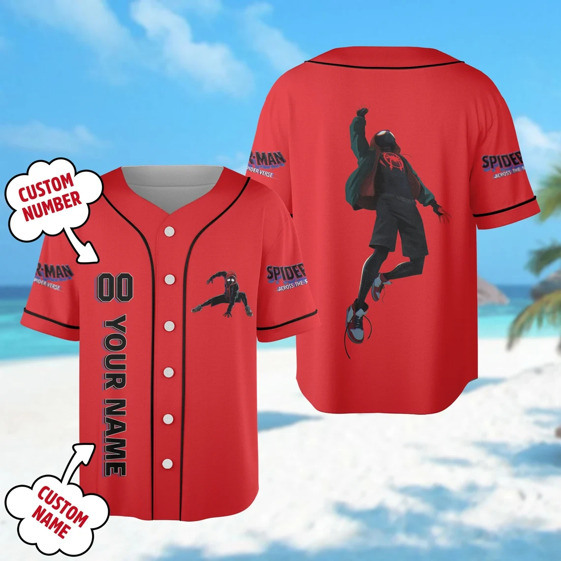 Custom Spider-Themed Red Jersey