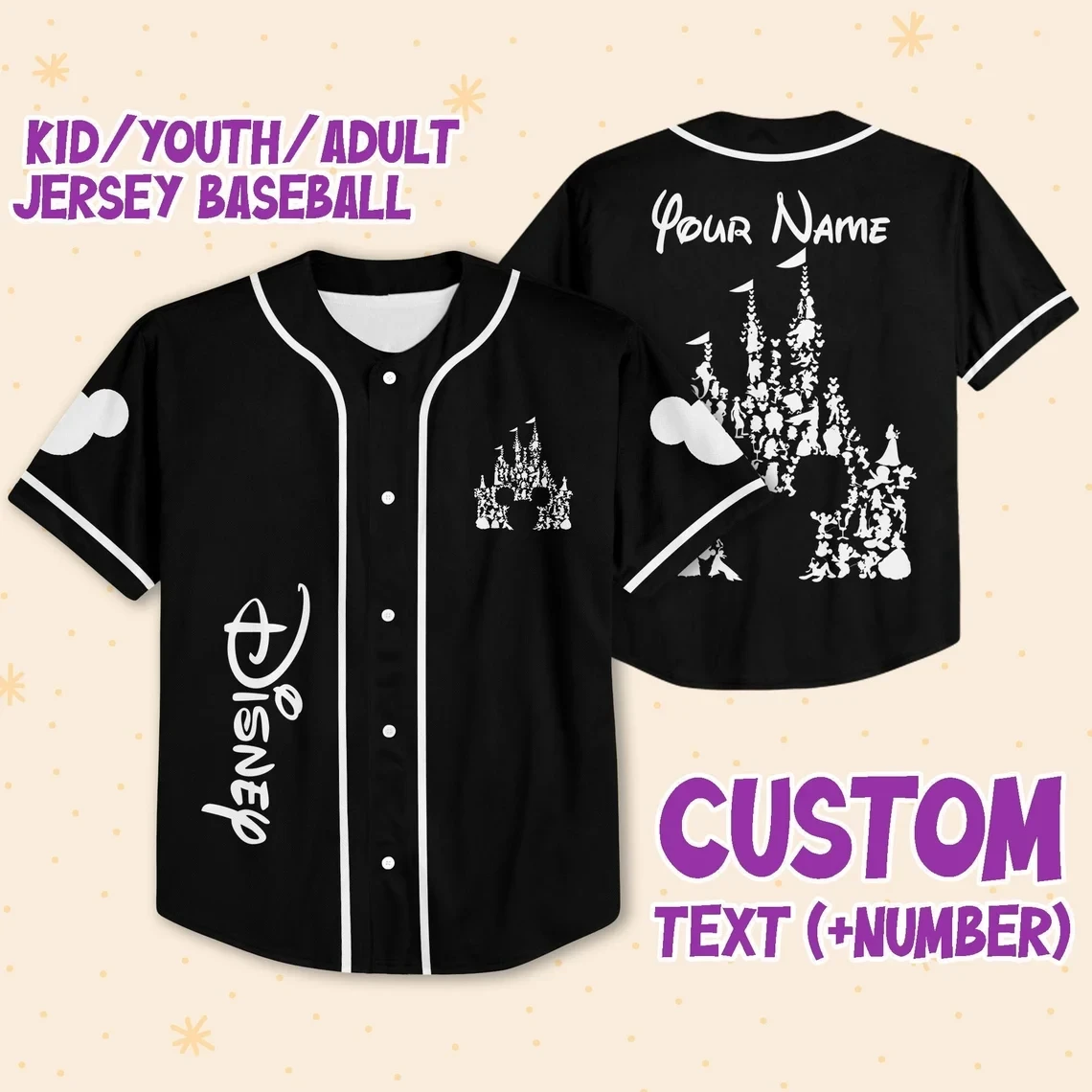 Custom Disney Baseball Jersey New Season For Men Women And Kid
