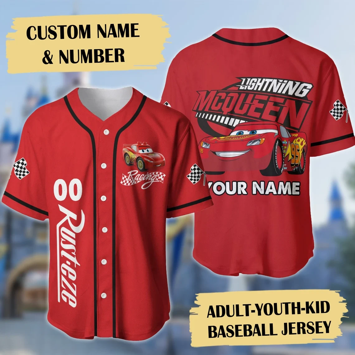 Custom Lightning Mcqueen Baseball Jersey New Season For Men Women And Kid