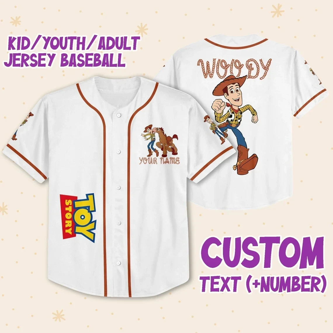 Custom Toy Story Baseball Jersey New Season For Men Women And Kid