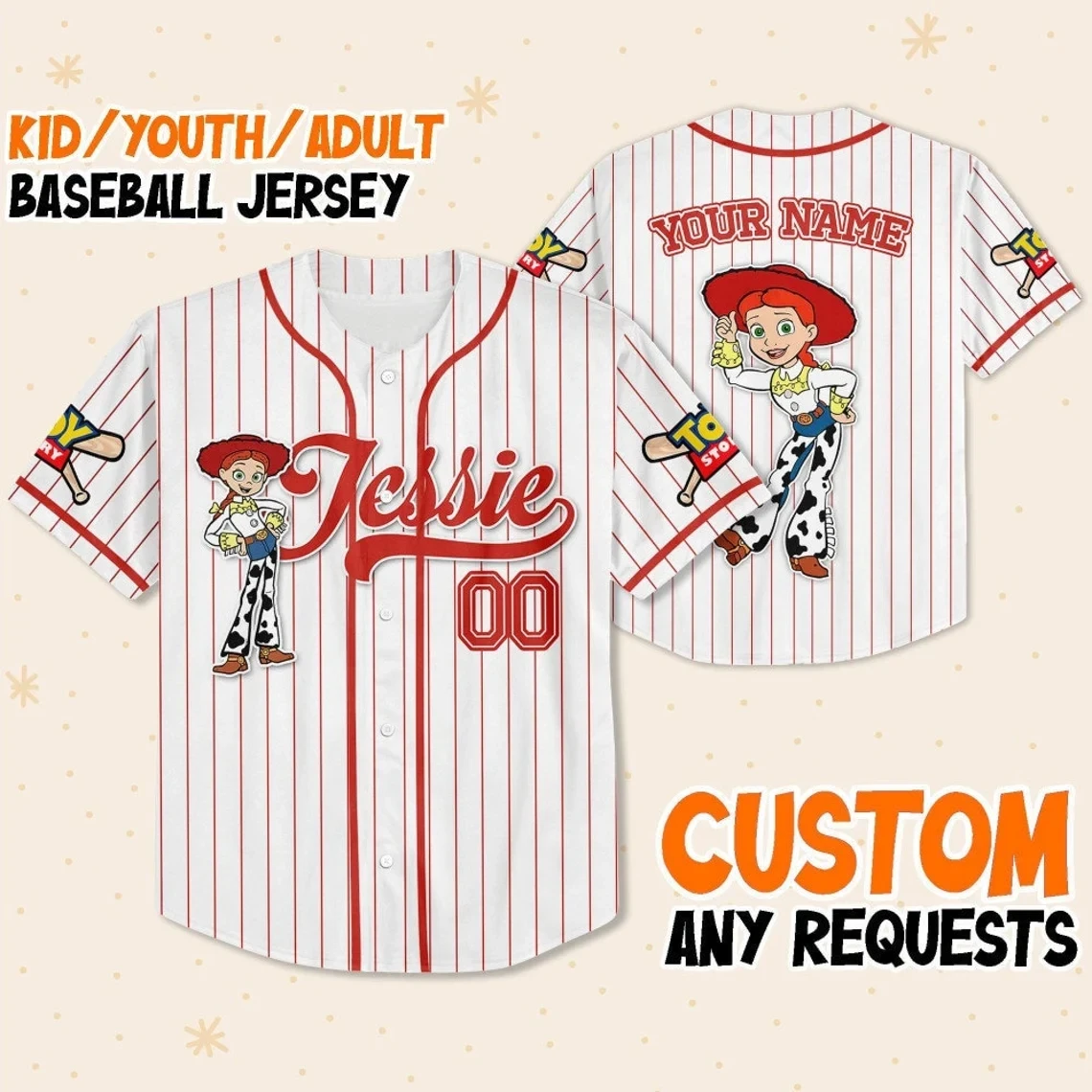 Custom Toy-Themed Baseball Jersey New Season For Men Women And Kid