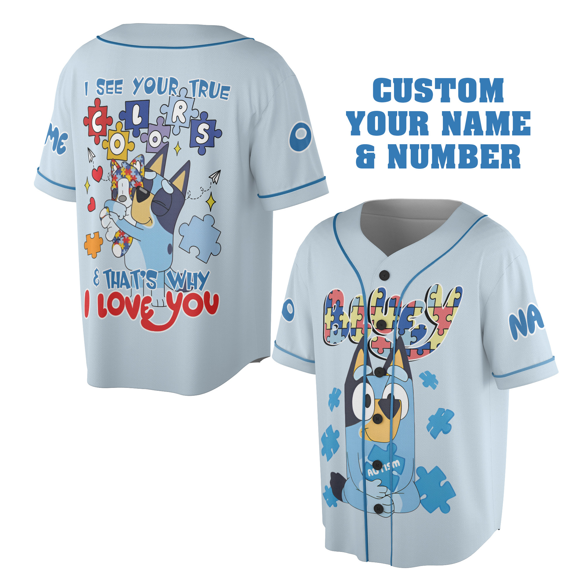 Bluey Cartool Custom Baseball Jersey New Season For Men Women And Kid