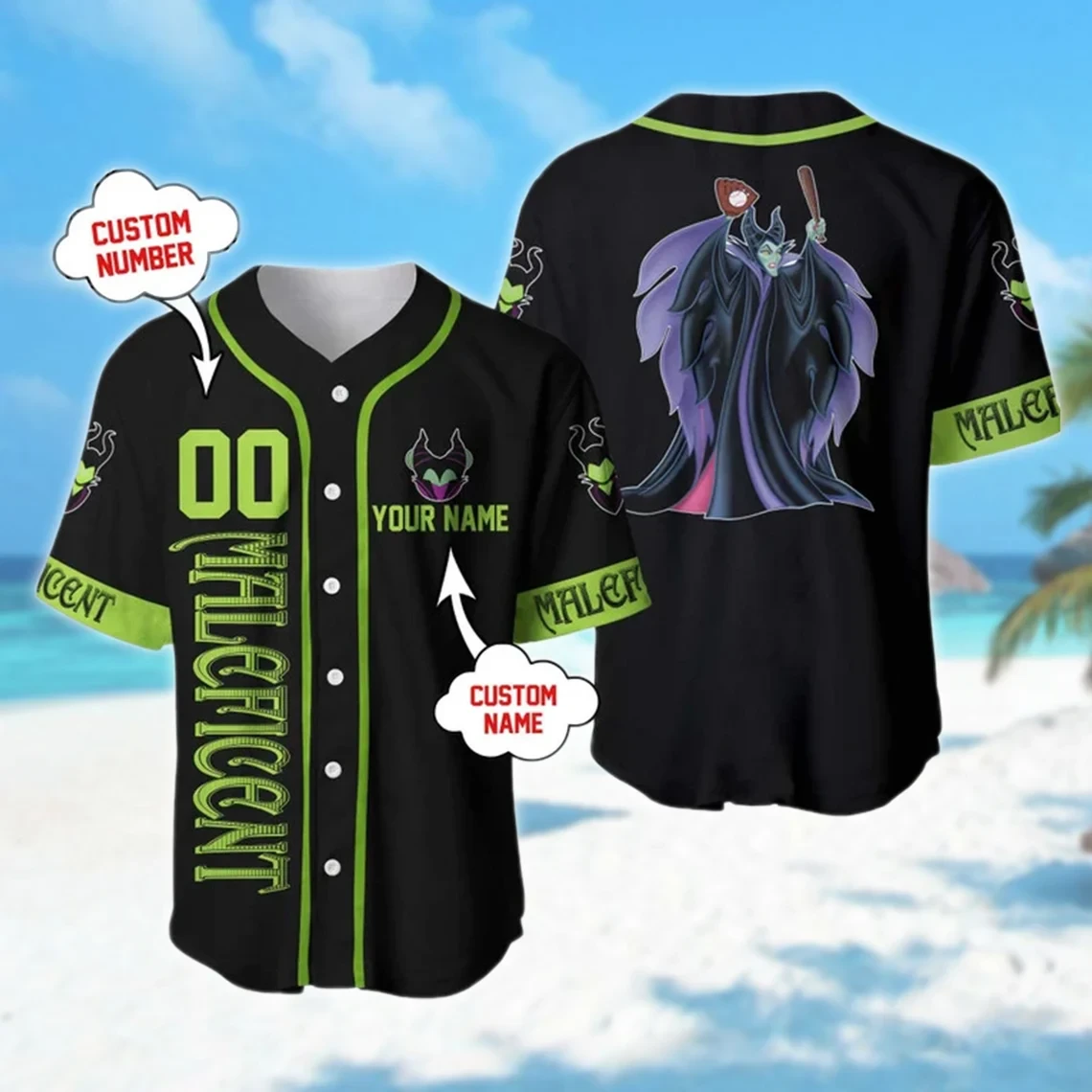 Custom Maleficent Baseball Jersey New Season For Men Women And Kid