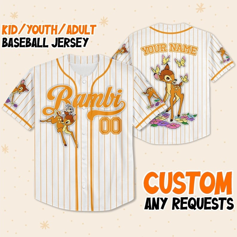 Custom Bambi Baseball Jersey New Season For Men Women And Kid