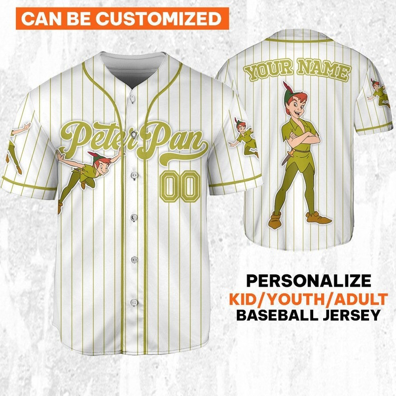 Customizable Peter Pan Baseball Jersey New Season For Men Women And Kid