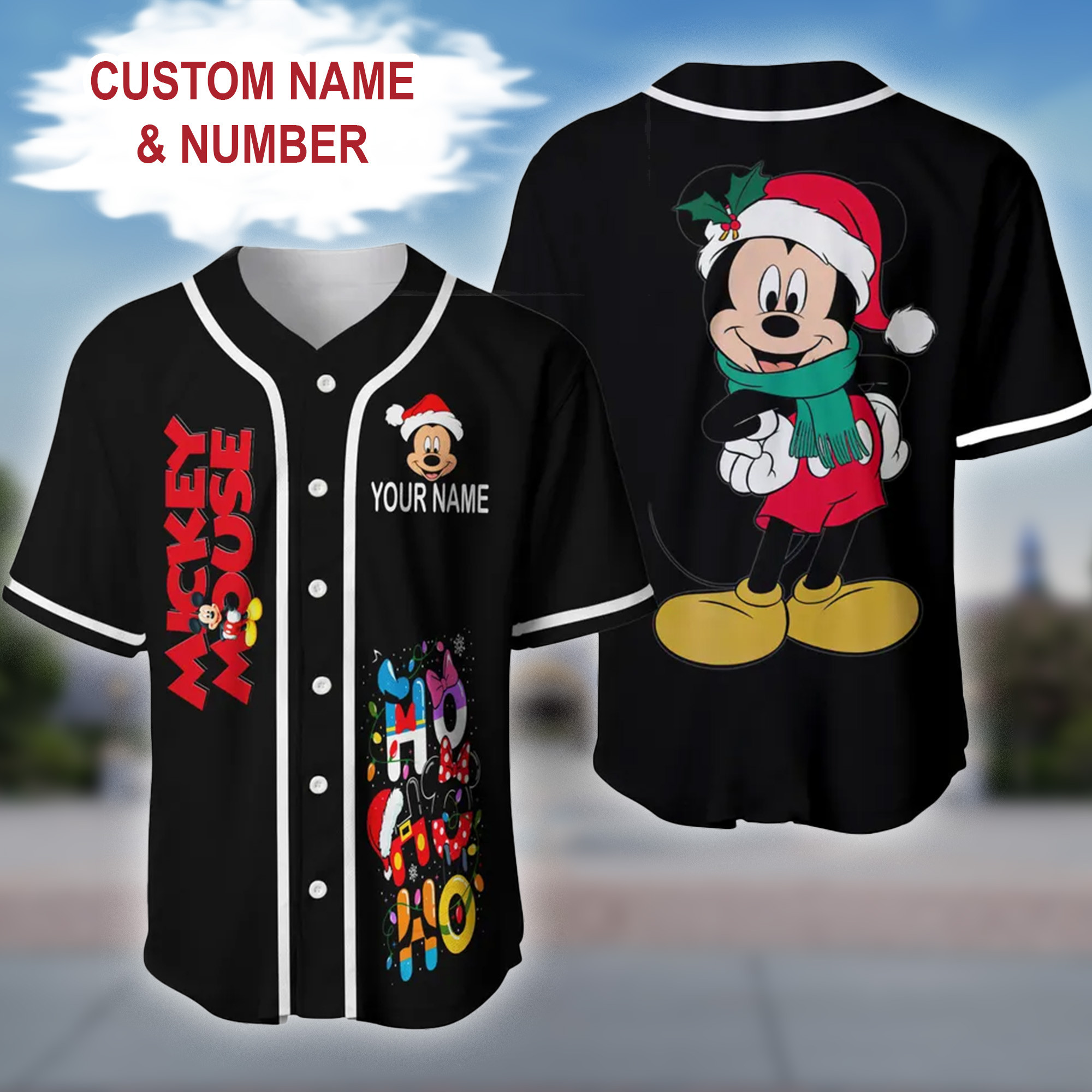 Customizable Holiday Mickey Mouse Baseball Jersey New Season For Men Women And Kid