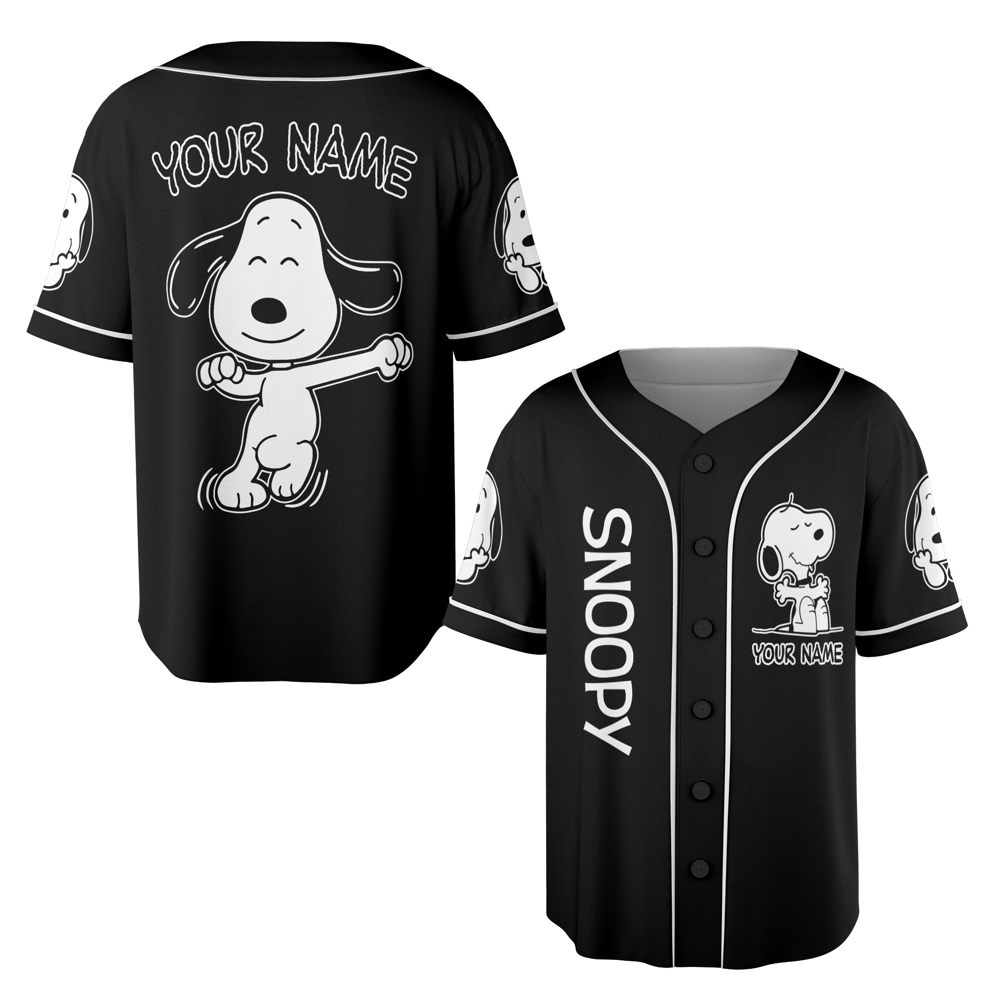 Customizable Snoopy Baseball Jersey New Season For Men Women And Kid