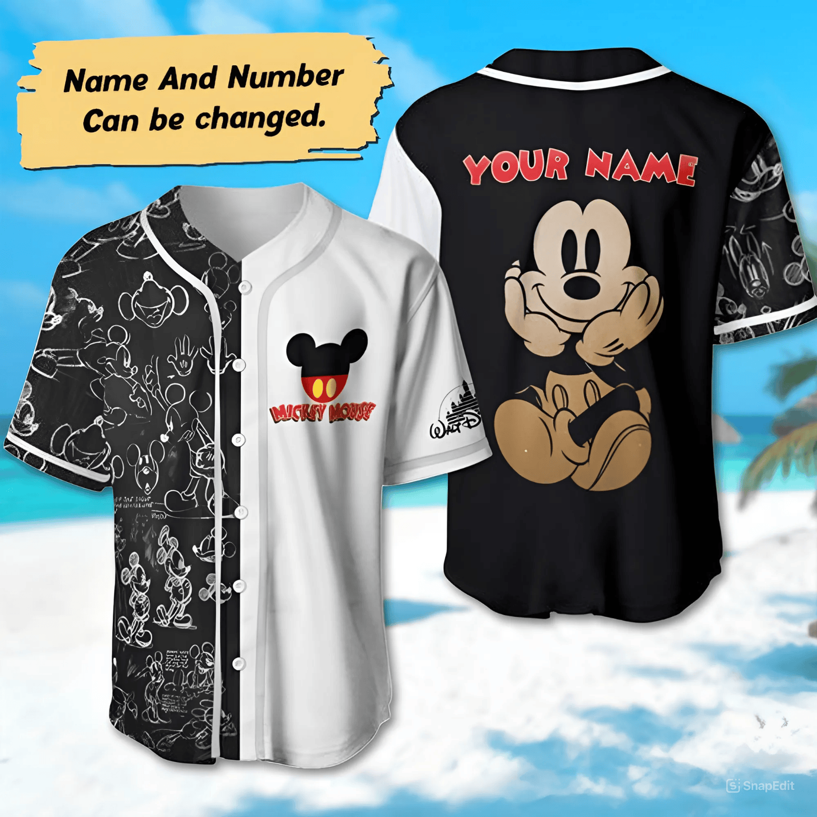 Customizable Mickey Mouse Baseball Jersey New Season For Men Women And Kid