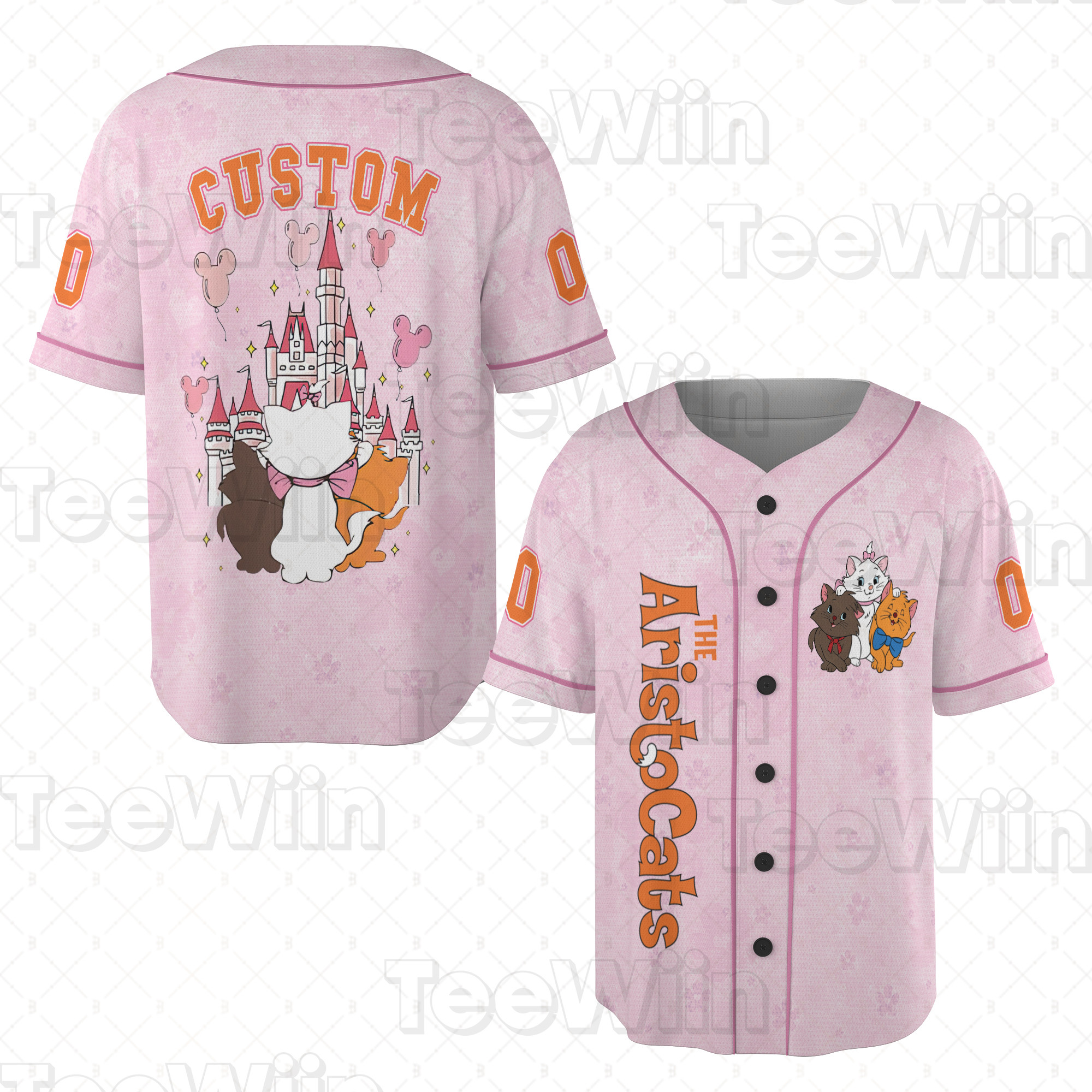 Custom Aristocats Baseball Jersey New Season For Men Women And Kid