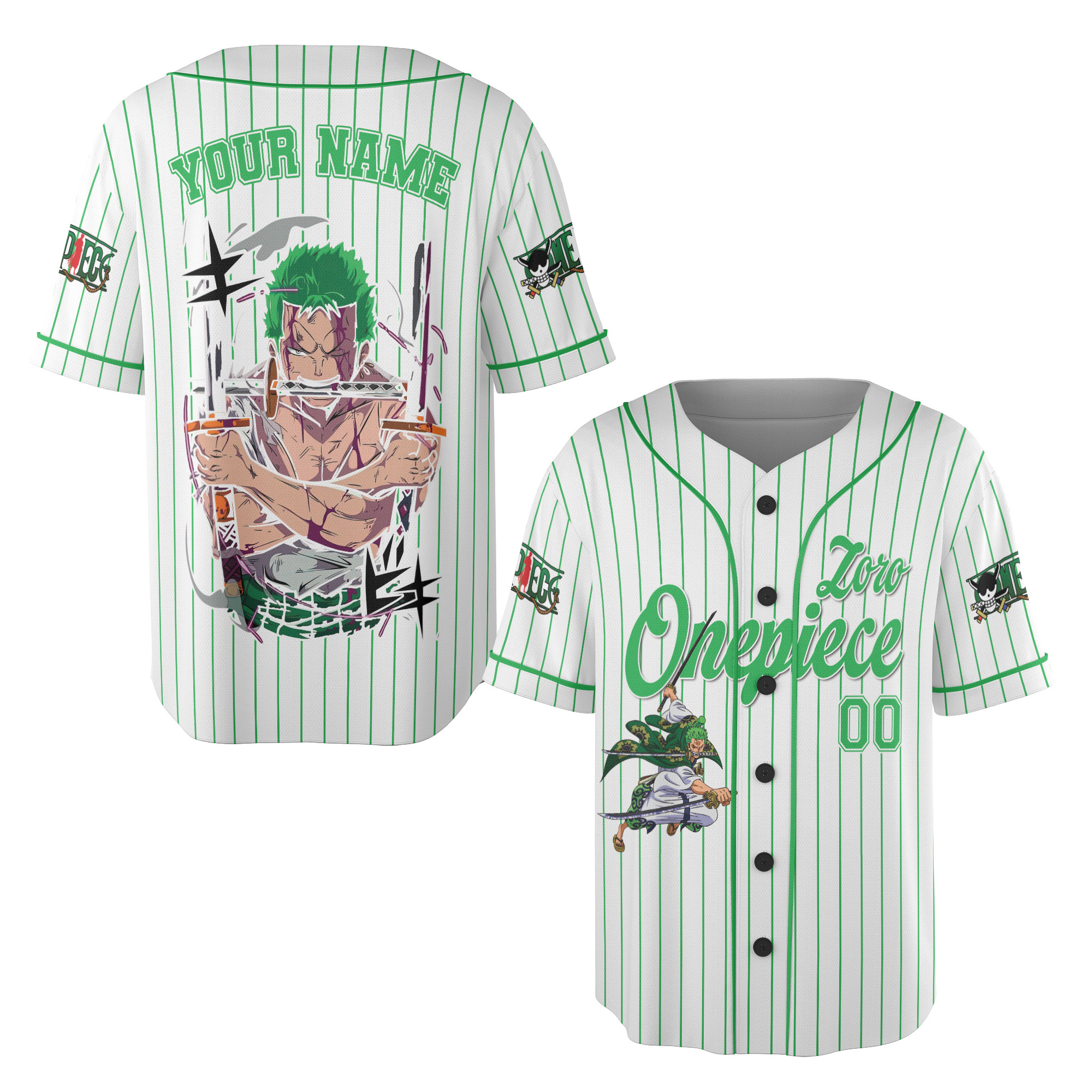 Custom Zoro Anime Baseball Jersey New Season For Men Women And Kid