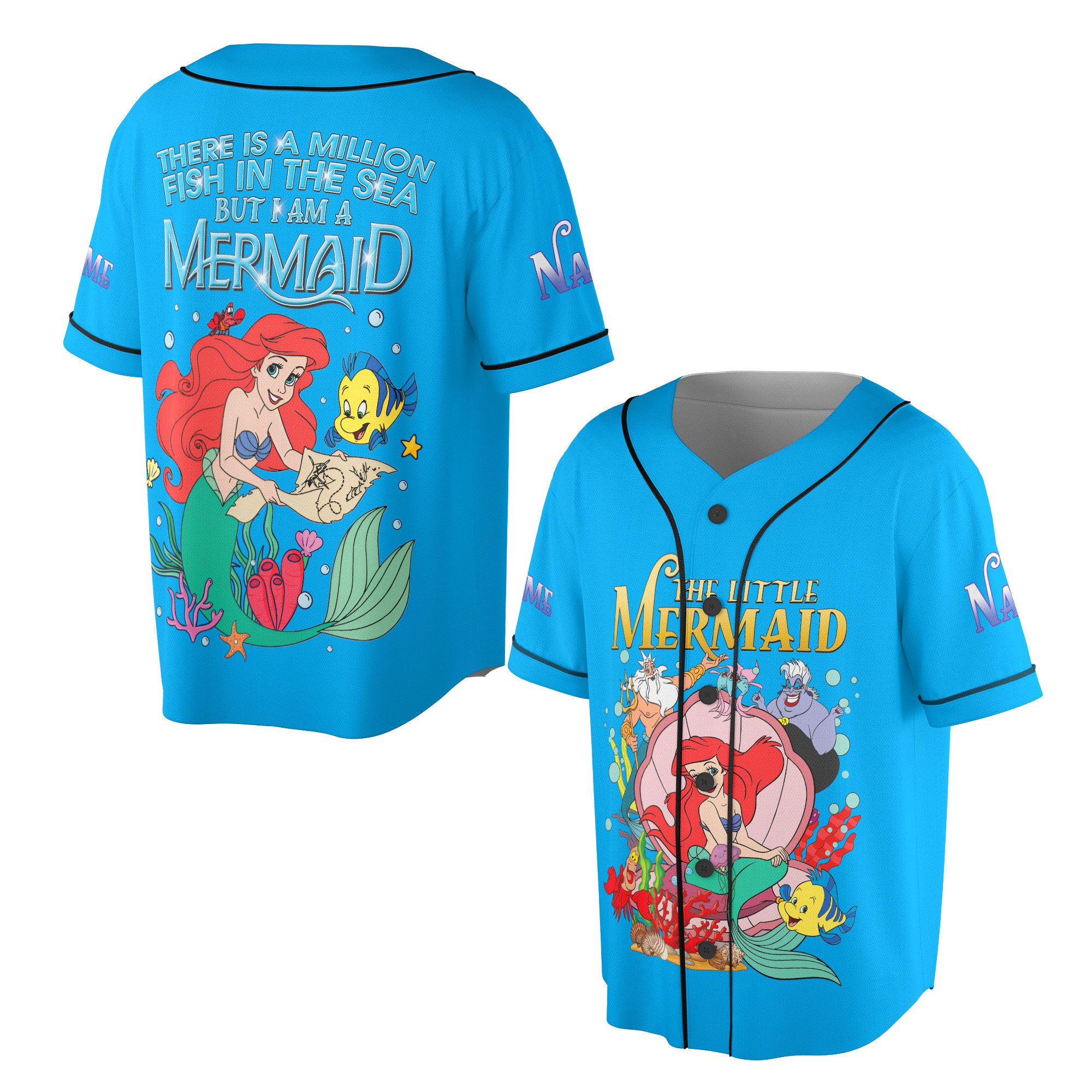 Vibrant Little Mermaid Baseball Jersey New Season For Men Women And Kid