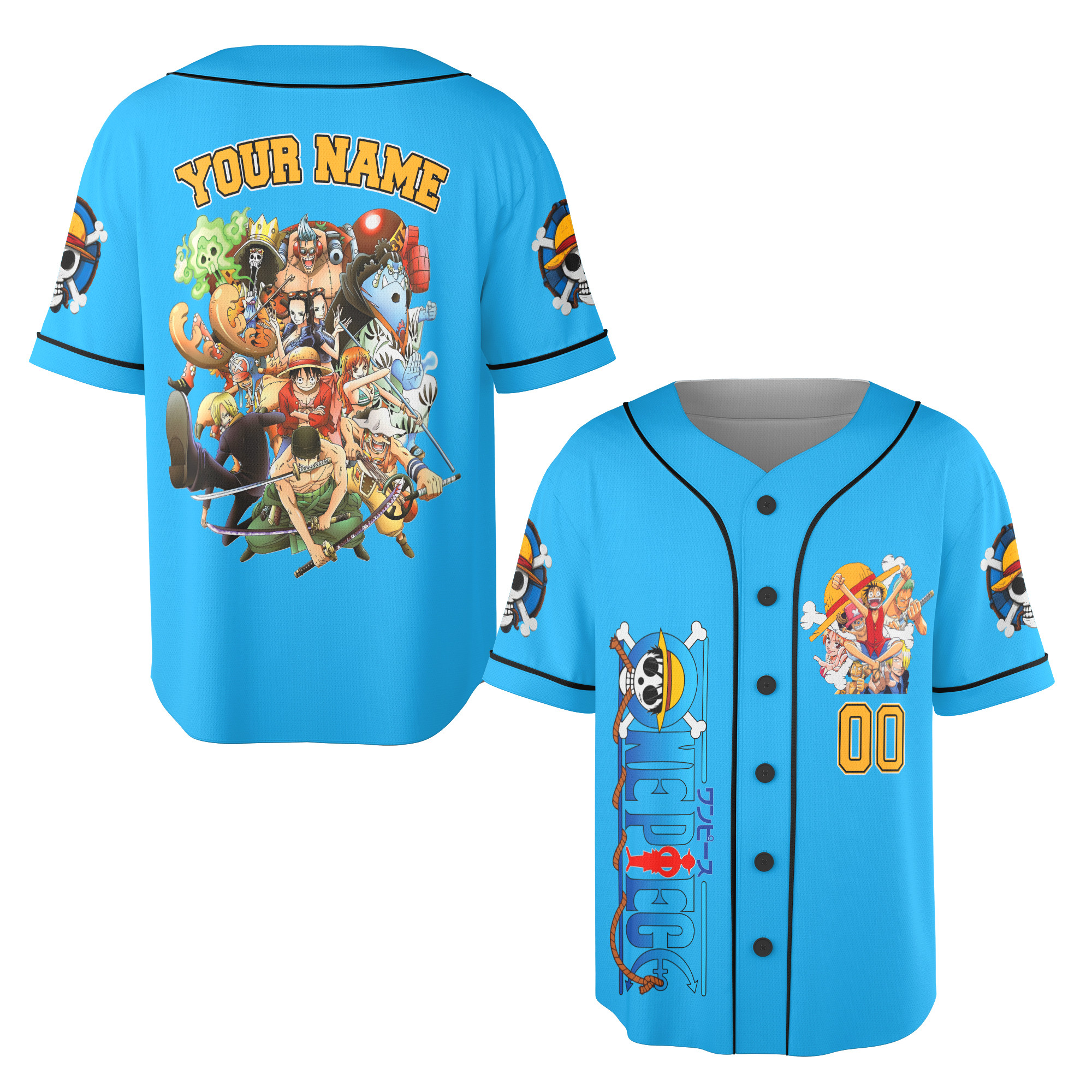 Custom Anime Pirate Baseball Jersey