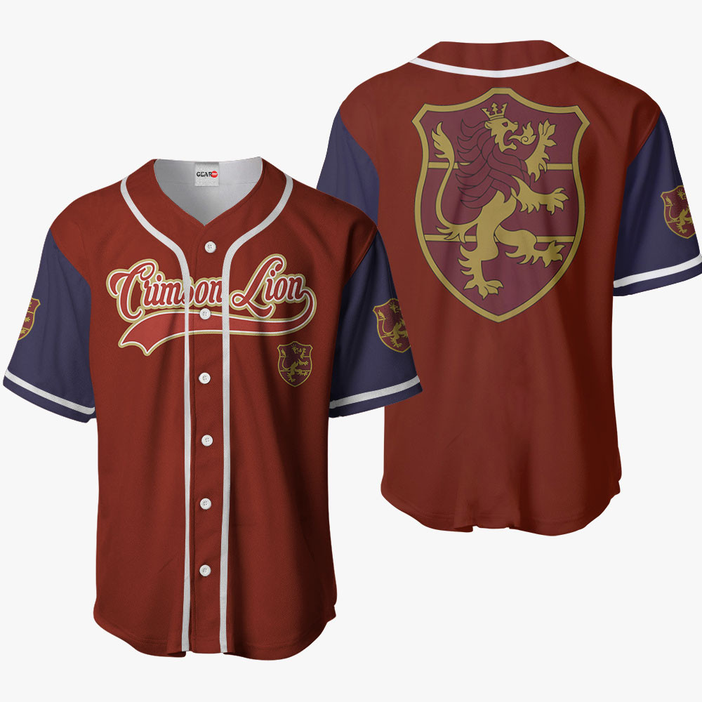 Crimson Lion Baseball Jersey For Men And Women