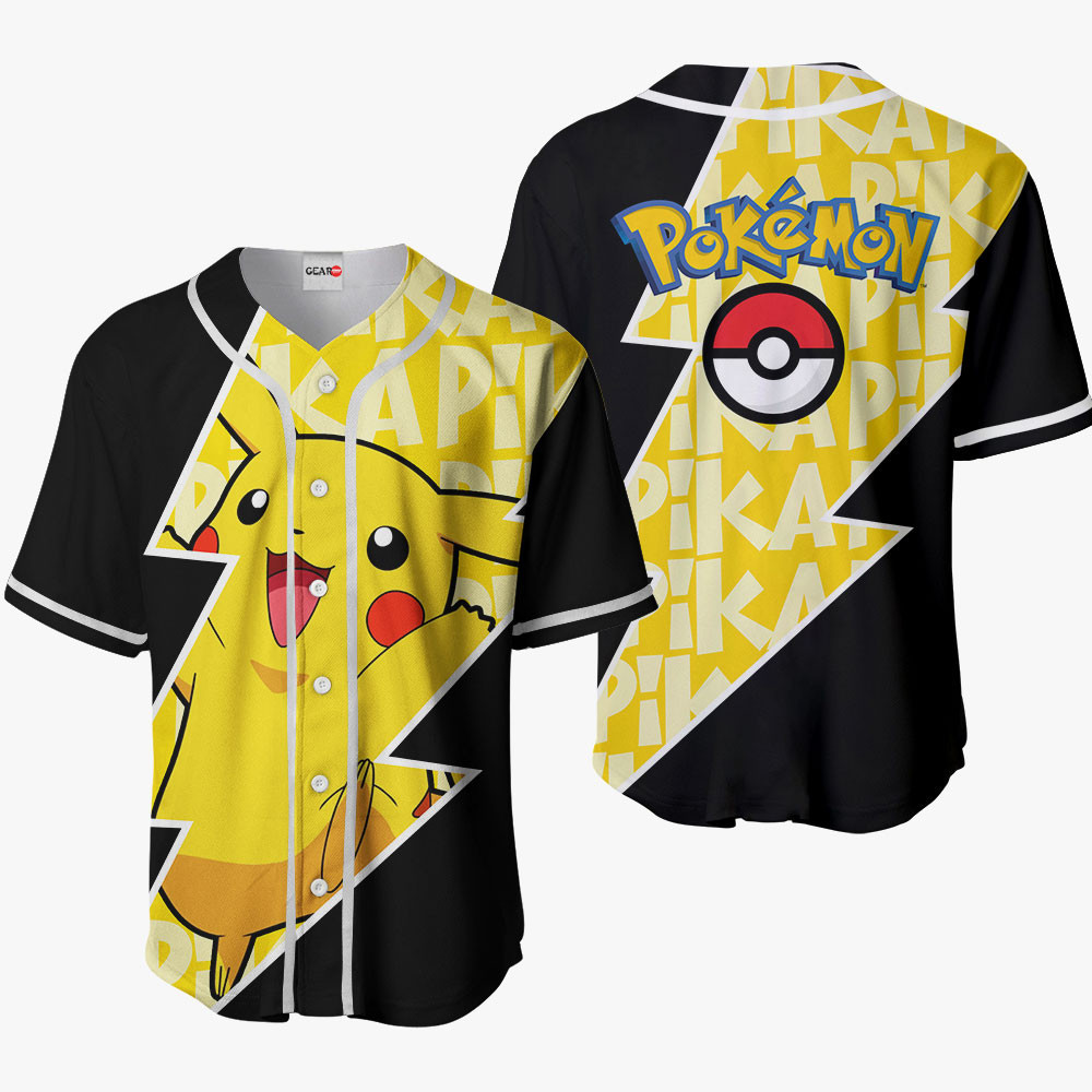 Pikachu Baseball Jersey Thunder Style For Men And Women