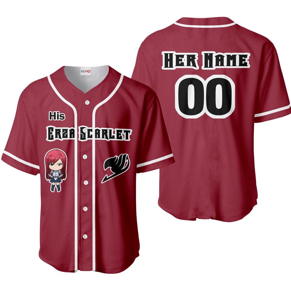 His Erza Scarlet Baseball Jersey Personalized Edition For Men And Women