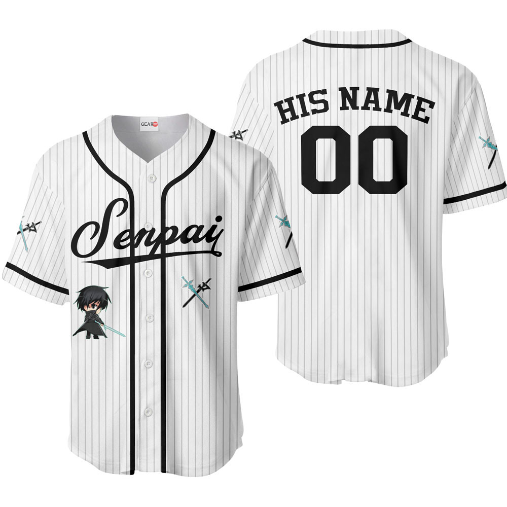 Kirito Baseball Jersey Senpai Personalized Edition For Men And Women