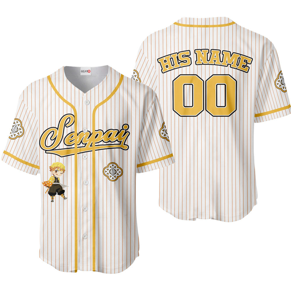 Zenitsu Baseball Jersey Senpai Personalized Edition For Men And Women