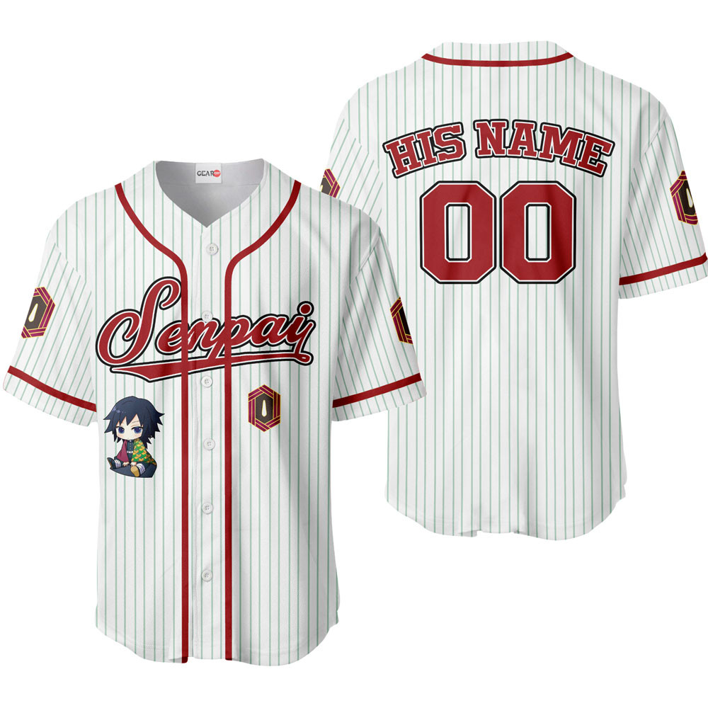 Giyu Tomioka Baseball Jersey Senpai Personalized Edition For Men And Women