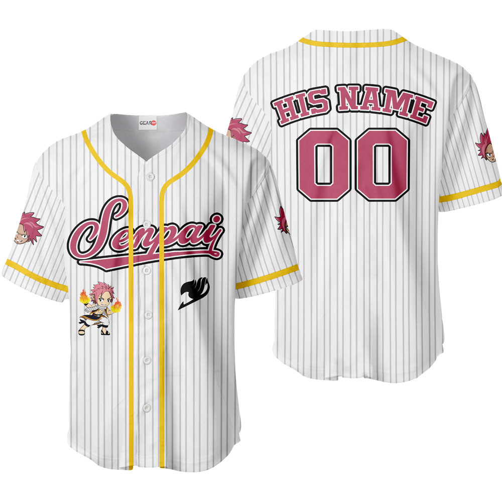 Natsu Dragneel Baseball Jersey Senpai Personalized Edition For Men And Women