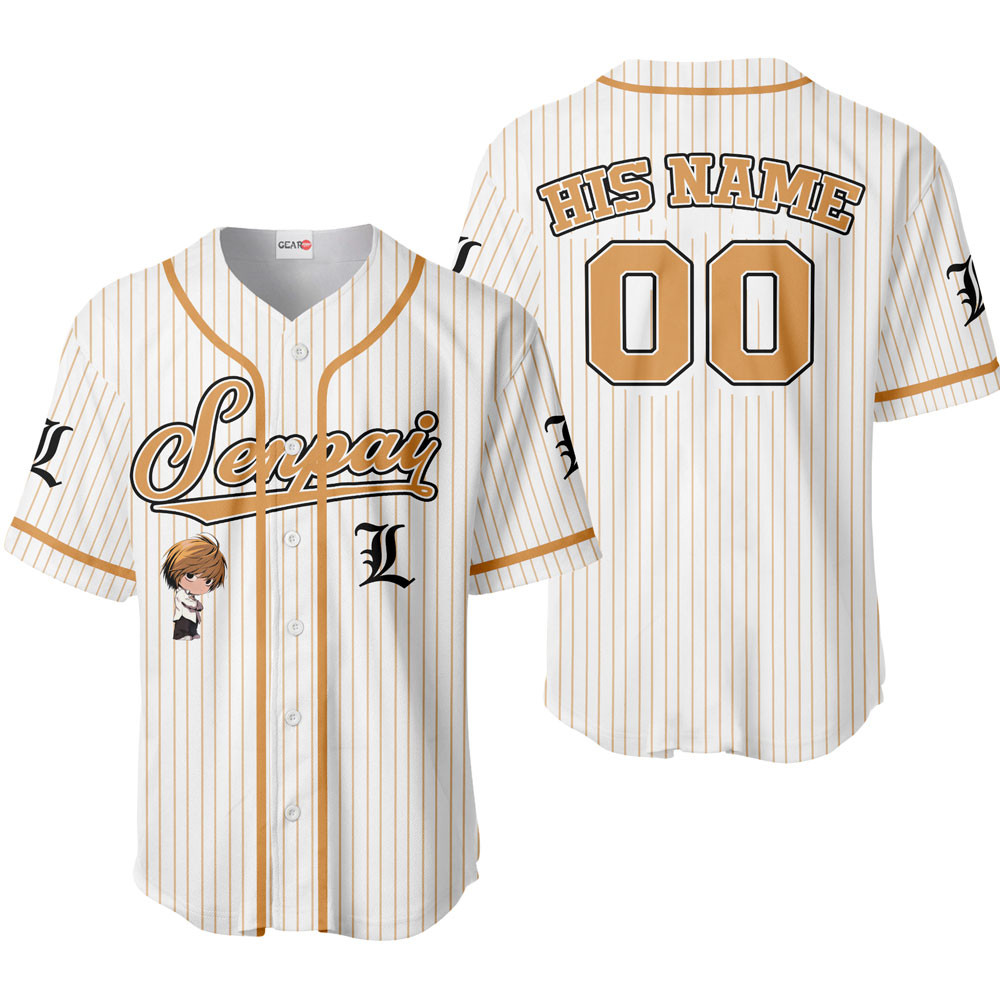 Light Yagami Baseball Jersey Senpai Personalized Edition For Men And Women