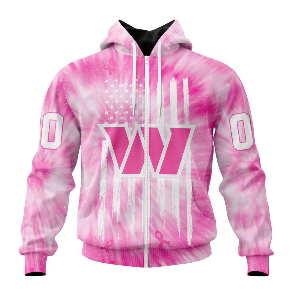 Nfl Washington Commanders Special Pink Tie-Dye Zip Hoodie Personalized 