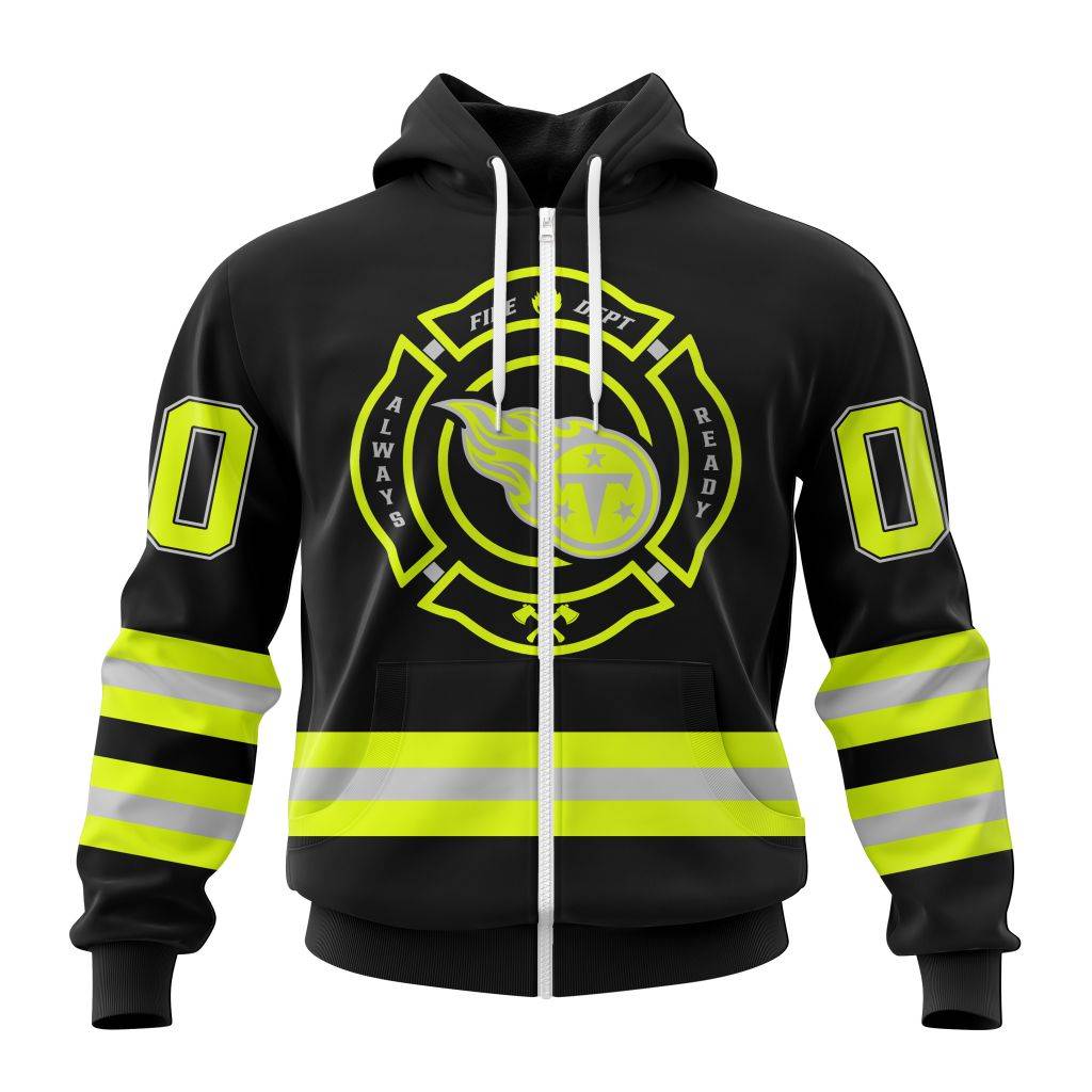 Nfl Tennessee Titans Special Firefighter Uniform Design Zip Hoodie Personalized 