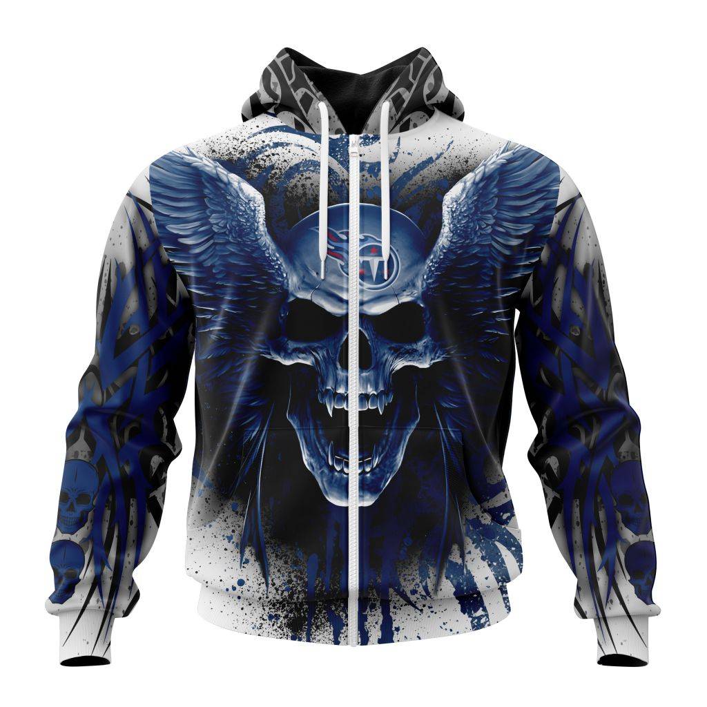 Nfl Tennessee Titans Special Kits With Skull Art Zip Hoodie Personalized 