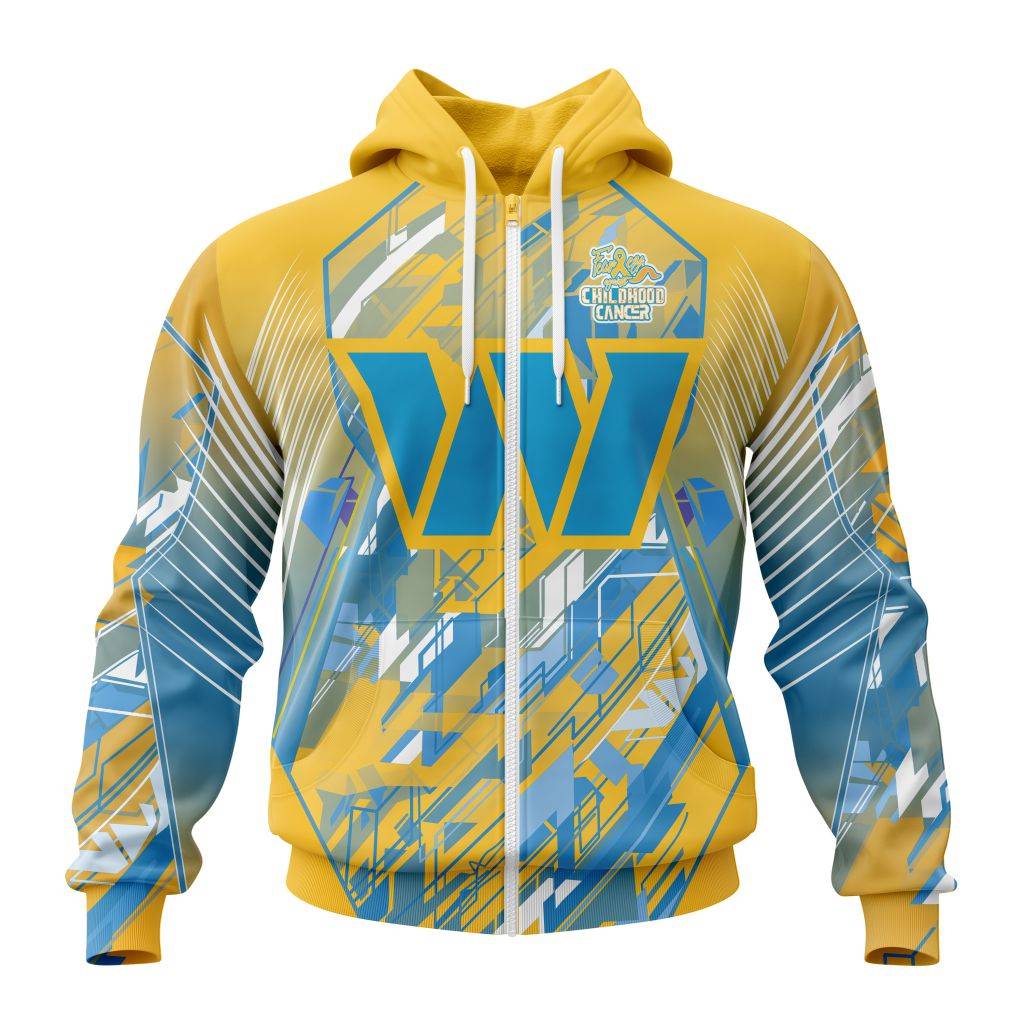 Nfl Washington Football Team Fearless Against Childhood Cancers Zip Hoodie Personalized 