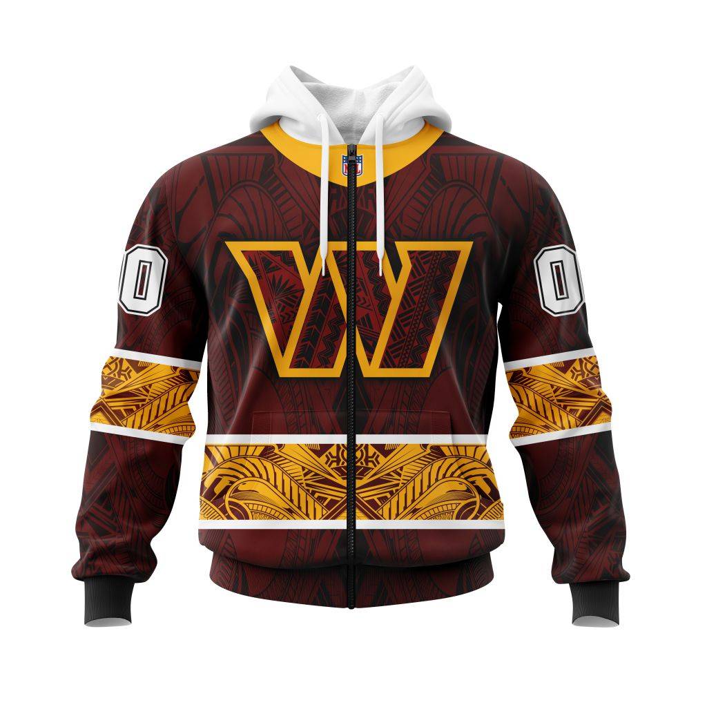 Nfl Washington Football Team Specialized Native With Samoa Culture Zip Hoodie Personalized 