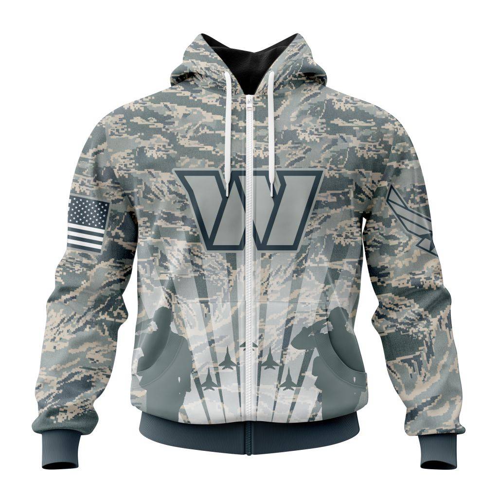 Nfl Washington Commanders Honor Us Air Force Veterans Zip Hoodie Personalized 
