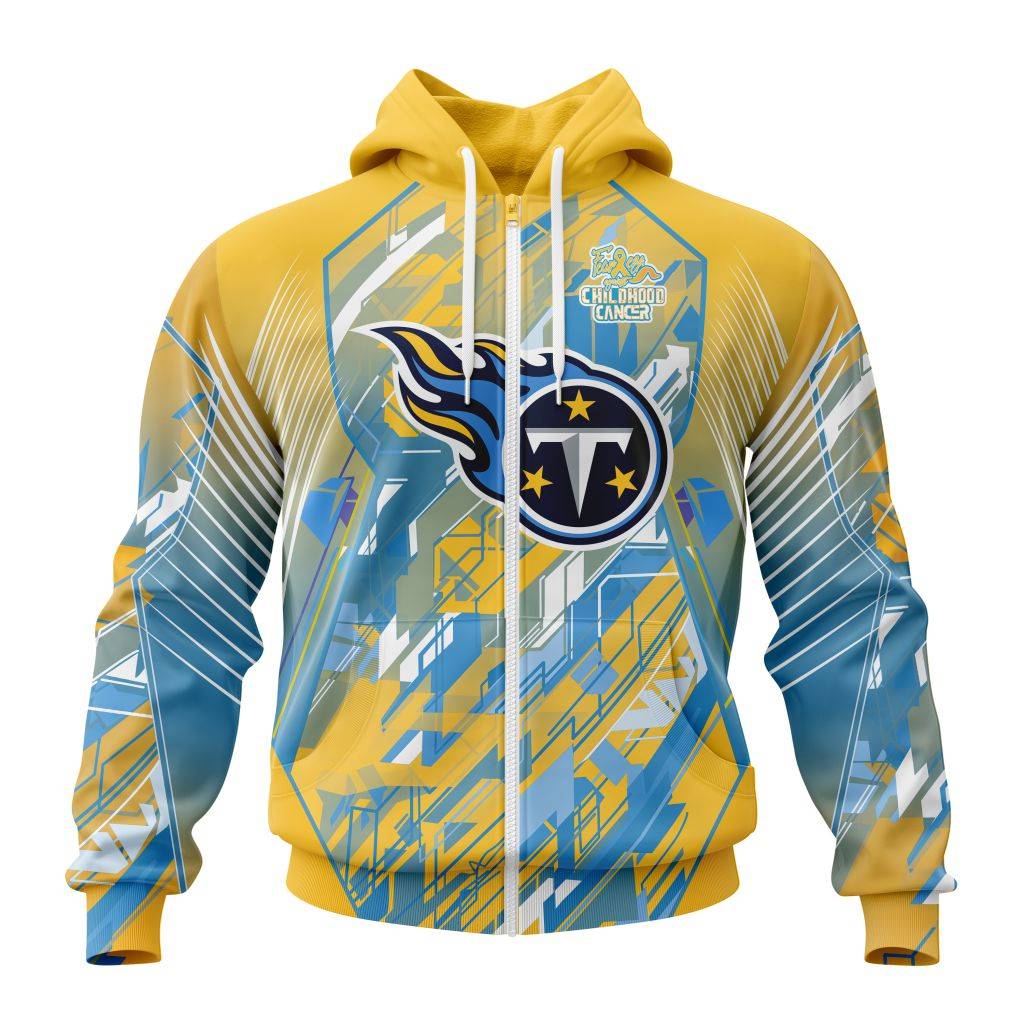 Nfl Tennessee Titans Fearless Against Childhood Cancers Zip Hoodie Personalized 