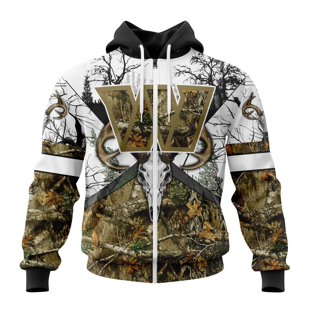 Nfl Washington Football Team With Deer Skull And Forest Pattern For Go Hunting Zip Hoodie Personalized 