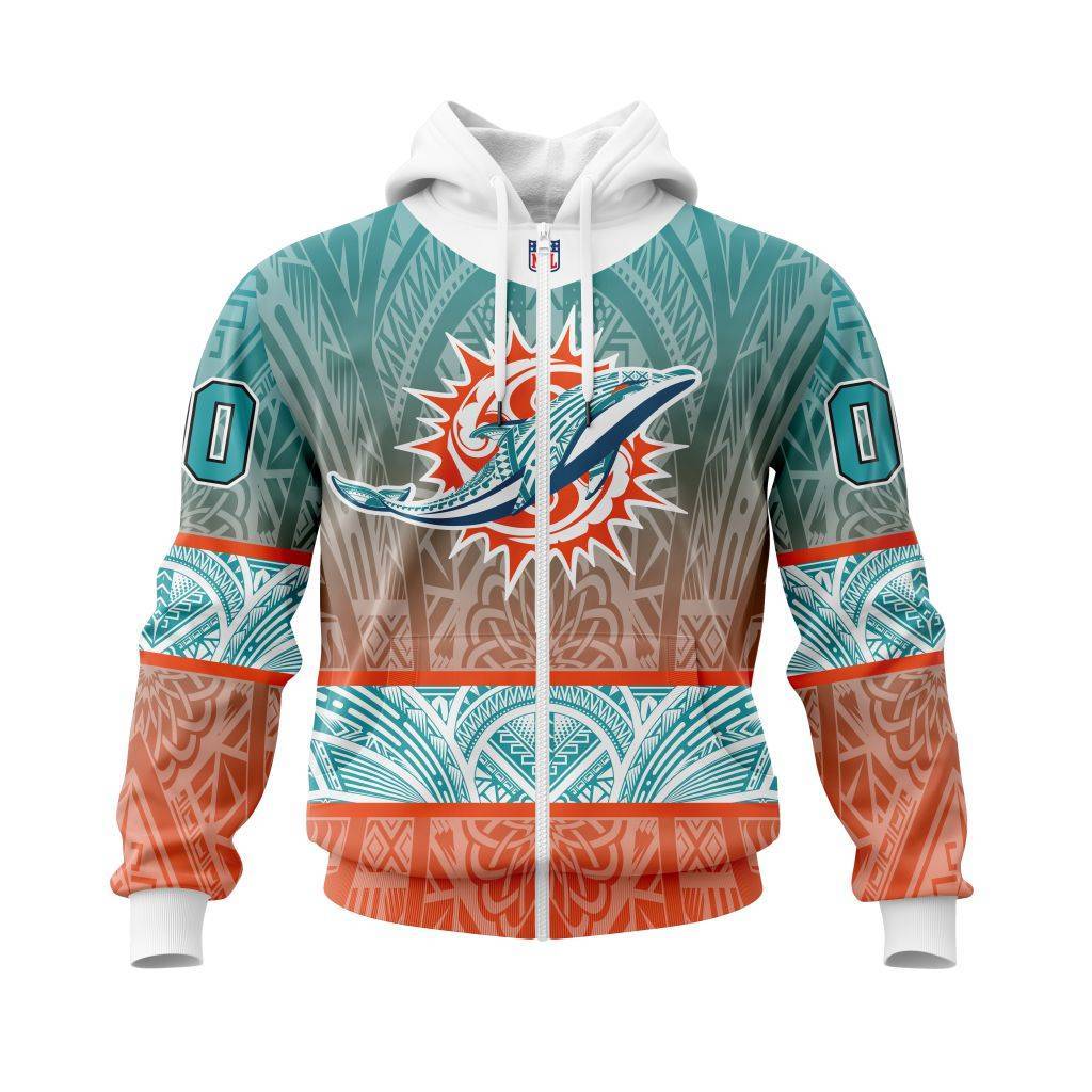 Personalized Nfl Miami Dolphins Specialized Native With Samoa Culture Zip Hoodie