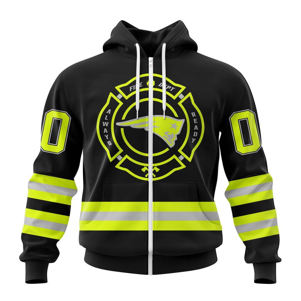 Personalized Nfl New England Patriots Special Firefighter Uniform Design Zip Hoodie