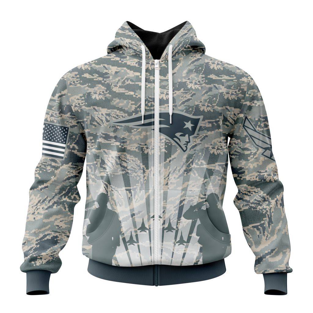 Personalized Nfl New England Patriots Honor Us Air Force Veterans Zip Hoodie