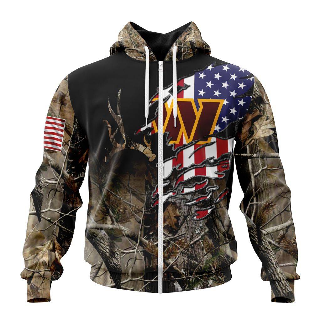 Nfl Washington Commanders Special Camo Realtree Hunting Custom Zip Hoodie