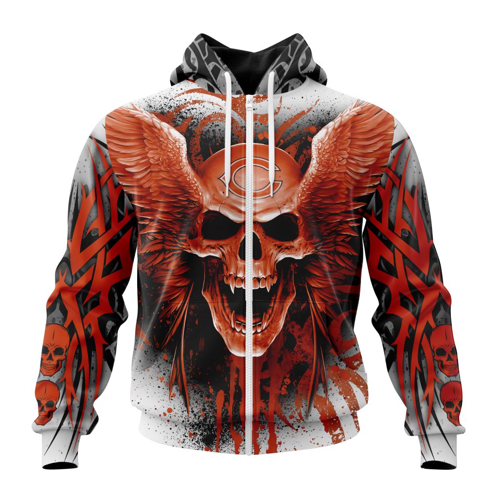 Nfl Chicago Bears Special Kits With Skull Zip Up Hoodie