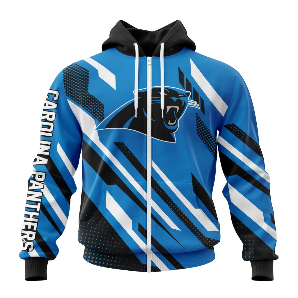 Nfl Carolina Panthers Custom Name Number Motocross Concept Zip Up Hoodie