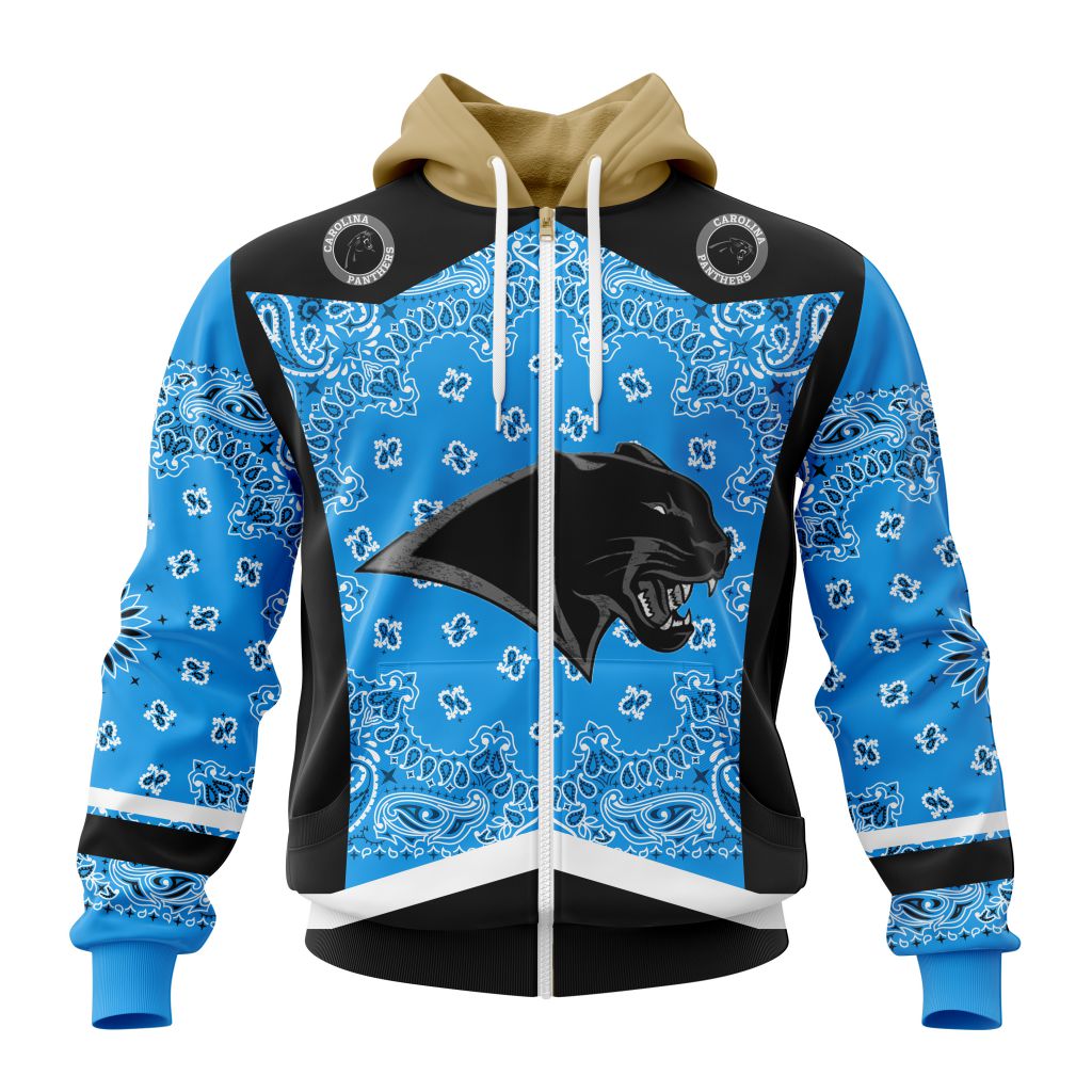 Nfl Carolina Panthers Custom Name Number Classic Style Zip Up Hoodie