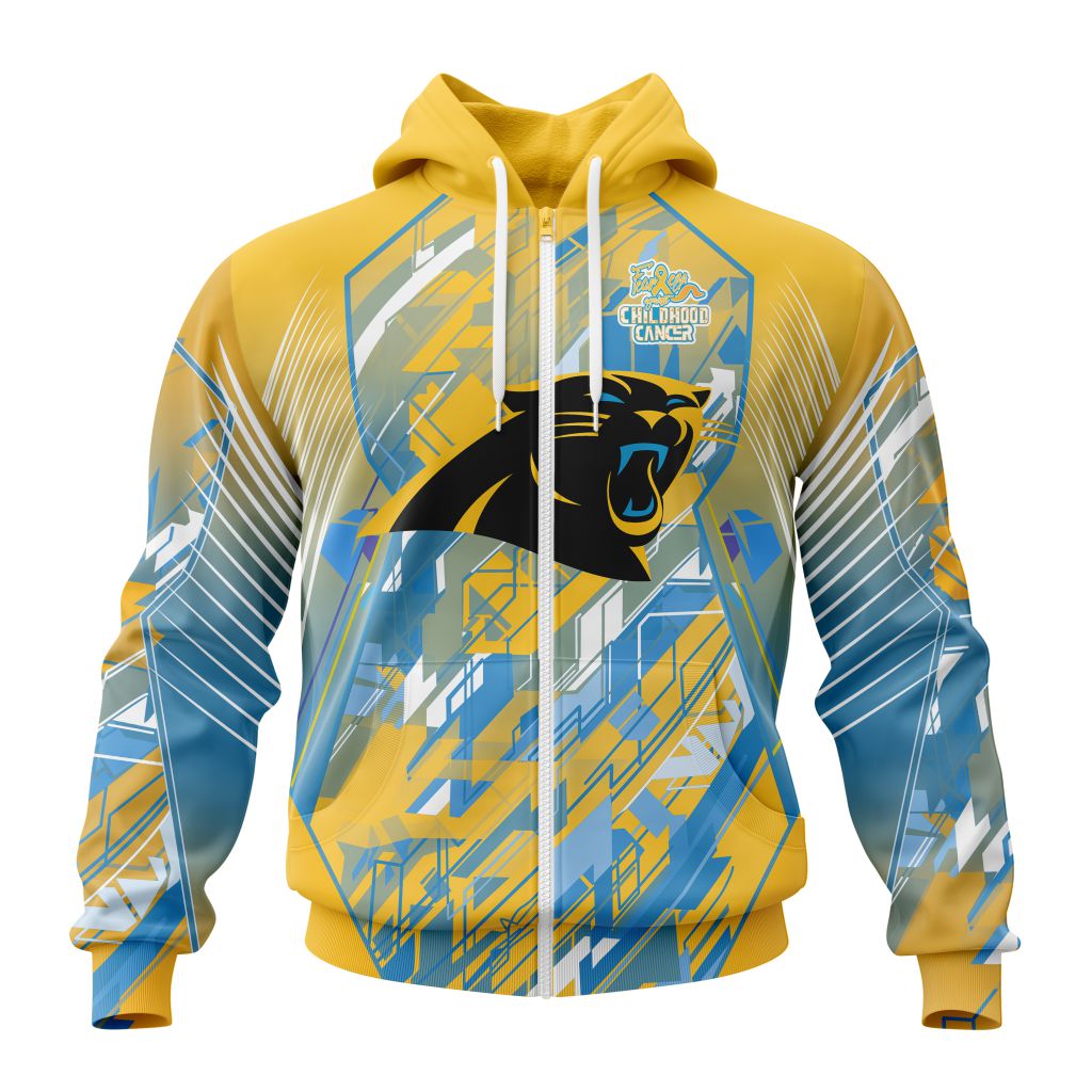 Nfl Carolina Panthers Childhood Cancers Zip Up Hoodie