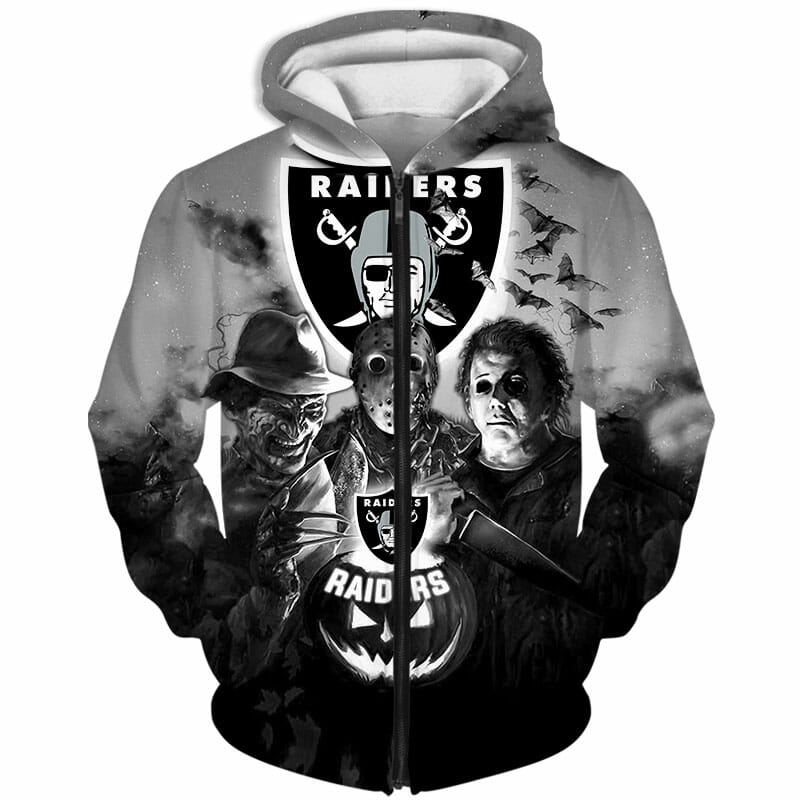 Nfl Las Vegas Raiders Halloween Night Zip Up Hoodie